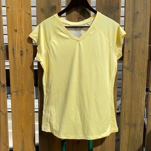 Yellow & White ACX Active V-Neck SS Tee, M